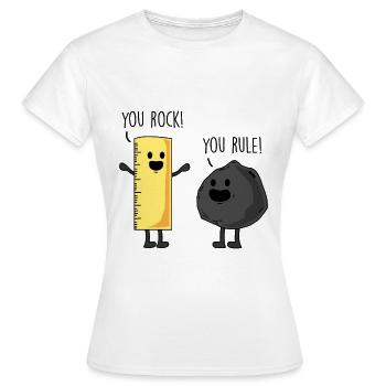 You rock! - You rule! - Lustiger Comic - Frauen T-Shirt - Weiß - Vorne - AI Model Female 172 dark (172cm)