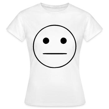 Emoji Skizze neutral schwarz - Frauen T-Shirt - Weiß - Vorne - AI Model Female 172 dark (172cm)