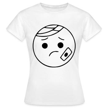 Emoji sketch blesse noir - T-shirt Femme - blanc - Devant - AI Model Female 172 dark (172cm)