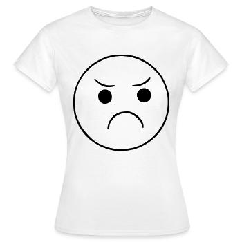 Emoji Skizze grimmig schwarz - Frauen T-Shirt - Weiß - Vorne - AI Model Female 172 dark (172cm)