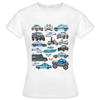 Voitures de police véhicules de flic voitures de patrouille - T-shirt Femme - blanc - Devant - AI Model Female 172 dark (172cm)