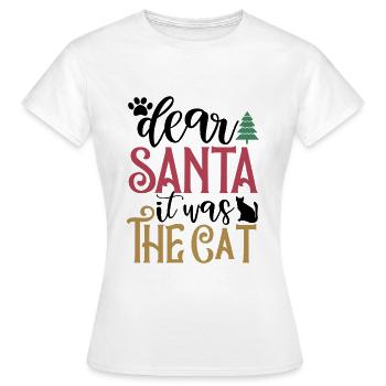 Cher Père Noël, c’était le chat - T-shirt Femme - blanc - Devant - AI Model Female 172 dark (172cm)