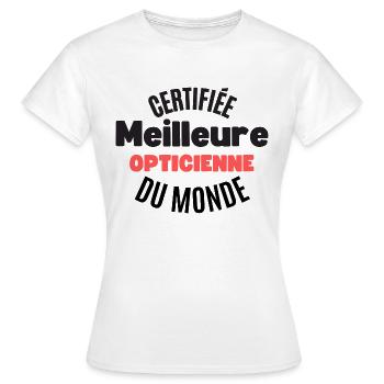 certifiée meilleure opticienne du monde - T-shirt Femme - blanc - Devant - AI Model Female 172 dark (172cm)