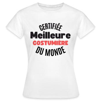 certifiée meilleure costumière du monde - T-shirt Femme - blanc - Devant - AI Model Female 172 dark (172cm)
