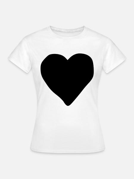 Emoji poker hart schets zwart - Vrouwen T-shirt - wit