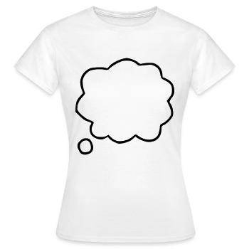 Emoji Denkblase Skizze schwarz - Frauen T-Shirt - Weiß - Vorne - AI Model Female 172 dark (172cm)