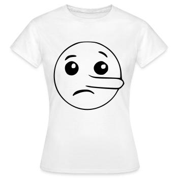 Emoji lying sketch black - Women's T-Shirt - white - Front - AI Model Female 172 dark (172cm)