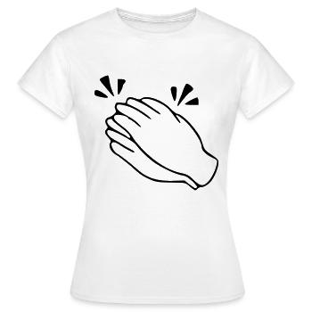 Emoji applaudissements croquis noir - T-shirt Femme - blanc - Devant - AI Model Female 172 dark (172cm)