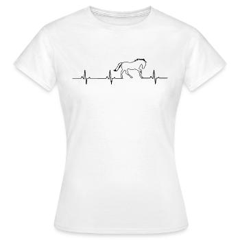 Horse Rhythm Cardiac Riding - Women's T-Shirt - white - Front - AI Model Female 172 dark (172cm)