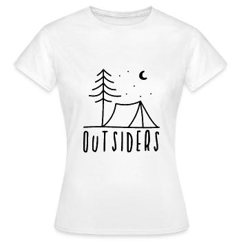 Camping, camping, outsiders, plein air, voyage - T-shirt Femme - blanc - Devant - AI Model Female 172 dark (172cm)