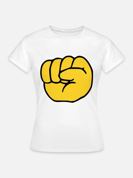Emoji Fist Sketch Colore - Maglietta da donna - bianco