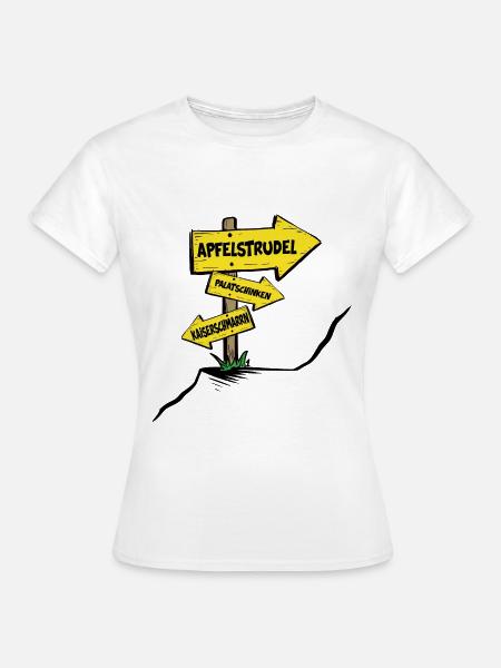 bayern apfelstrudel kaiserschmarrn palatschinken - Frauen T-Shirt - Weiß