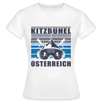 Kitzbühel Autriche Rétro Coucher De Soleil Ski 80s - T-shirt Femme - blanc - Devant - AI Model Female 172 dark (172cm)