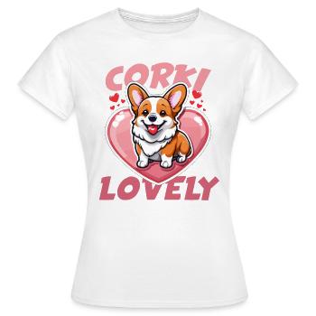 Corgi Adorable - T-shirt Femme - blanc - Devant - AI Model Female 172 dark (172cm)