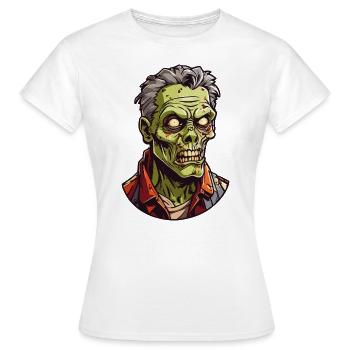 Mort-vivant à tête de zombie - T-shirt Femme - blanc - Devant - AI Model Female 172 dark (172cm)