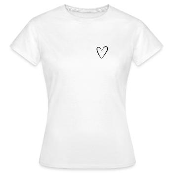 Kleines schwarzes Herz Silhouette - Frauen T-Shirt - Weiß - Vorne - AI Model Female 172 dark (172cm)