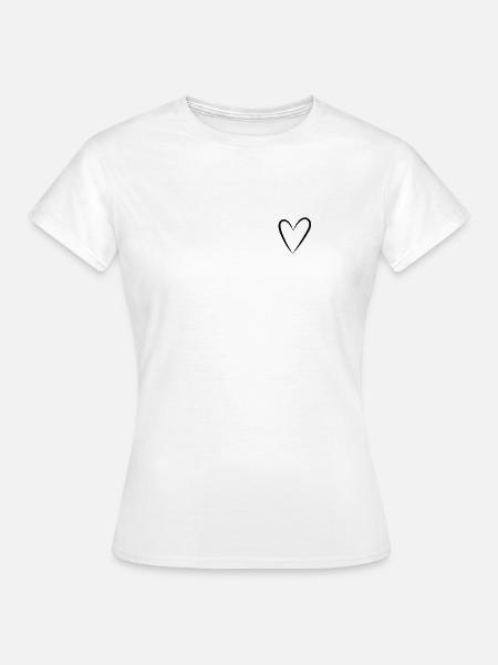 Silhouette de petit coeur noir - T-shirt Femme - blanc