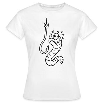 Ver de panique à l’hameçon - T-shirt Femme - blanc - Devant - AI Model Female 172 dark (172cm)