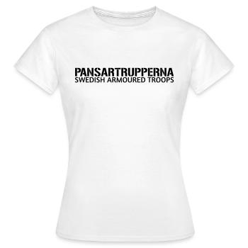 Pansartrupperna - Troupes blindées suédoises - T-shirt Femme - blanc - Devant - AI Model Female 172 dark (172cm)