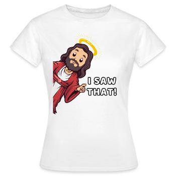 Das habe ich gesehen - Frauen T-Shirt - Weiß - Vorne - AI Model Female 172 dark (172cm)
