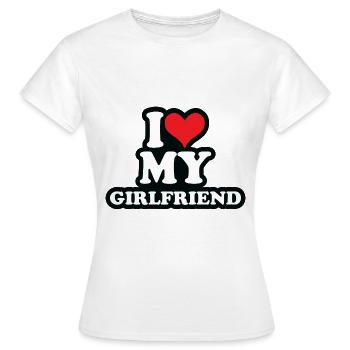 I love my girlfriend - Women's T-Shirt - white - Front - AI Model Female 172 dark (172cm)
