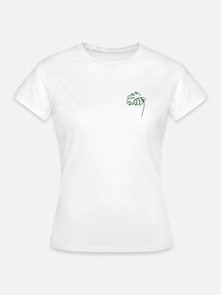 Tropisches Blatt – Monstera Sketch Grün - Frauen T-Shirt - Weiß