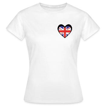 United Kingdom Black Heart – Love for the UK - T-shirt Femme - blanc - Devant - AI Model Female 172 dark (172cm)