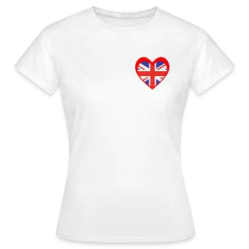 United Kingdom Heart – Love for the UK - T-shirt Femme - blanc - Devant - AI Model Female 172 dark (172cm)