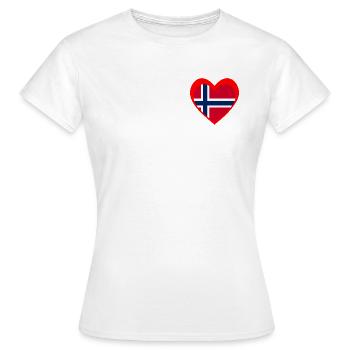 Norge Hjerte – Kjærlighet til Norge - Frauen T-Shirt - Weiß - Vorne - AI Model Female 172 dark (172cm)