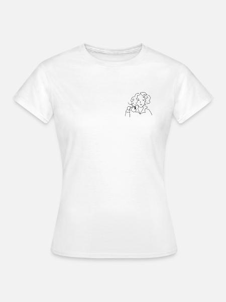 Vampire Drinking Coffee - Frauen T-Shirt - Weiß