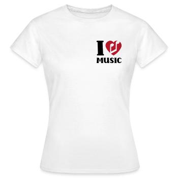 I love music - Frauen T-Shirt - Weiß - Vorne - AI Model Female 172 dark (172cm)
