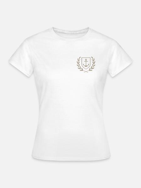 Anker in Skjold mit Laurel - Frauen T-Shirt - Weiß