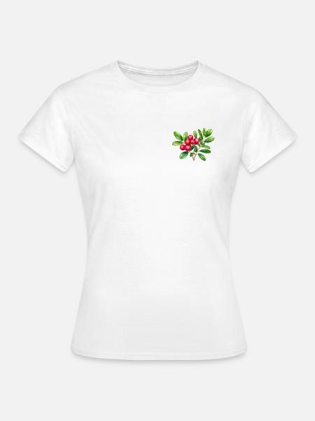 Preiselbeere – botanisches Aquarell - Frauen T-Shirt - Weiß