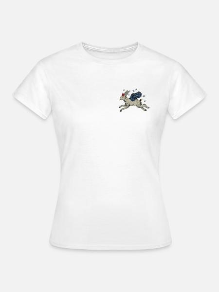 Flügelhase im Sternenflug - Frauen T-Shirt - Weiß