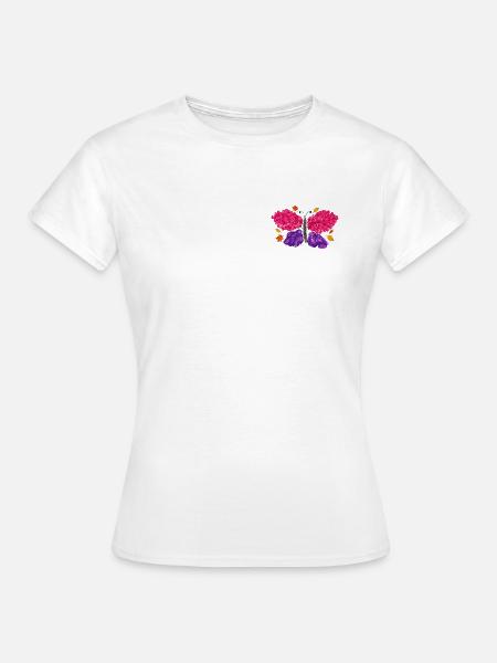 Herbstblatt-Schmetterling – Bunte Naturkunst - Frauen T-Shirt - Weiß