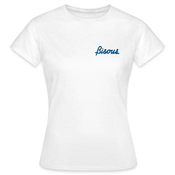 Bisous – L’élégance de la tendresse - T-shirt Femme - blanc - Devant - AI Model Female 172 dark (172cm)