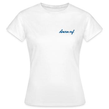 Amour Ouf – Bright Blue Style - Women's T-Shirt - white - Front - AI Model Female 172 dark (172cm)
