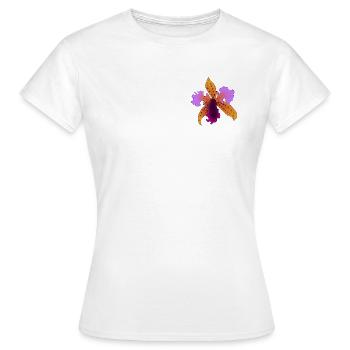 Purple and orange flamboyant iris - Women's T-Shirt - white - Front - AI Model Female 172 dark (172cm)