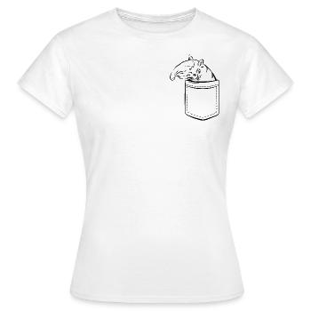 Mon tapir dans ma poche - poche poitrine - T-shirt Femme - blanc - Devant - AI Model Female 172 dark (172cm)