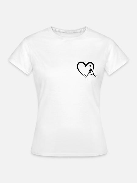 Berg Herz für und Outdoor Freunde. - Frauen T-Shirt - Weiß