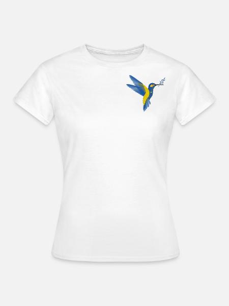 Kolibri mit Olivenzweig - Frauen T-Shirt - Weiß