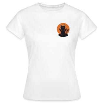 Meditierendes Kätzchen - Frauen T-Shirt - Weiß - Vorne - AI Model Female 172 dark (172cm)