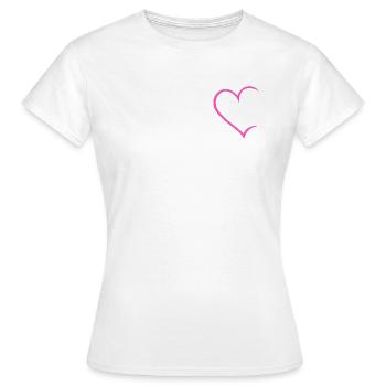 Herz offen - Frauen T-Shirt - Weiß - Vorne - AI Model Female 172 dark (172cm)