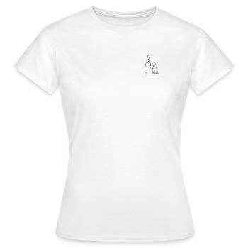 Dog Lover Gift |  Fine Line Dog Illustration - Frauen T-Shirt - Weiß - Vorne - AI Model Female 172 dark (172cm)