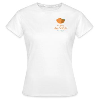 Dune du Pilat - T-shirt Goodies Bassin Arcachon - T-shirt Femme - blanc - Devant - AI Model Female 172 dark (172cm)