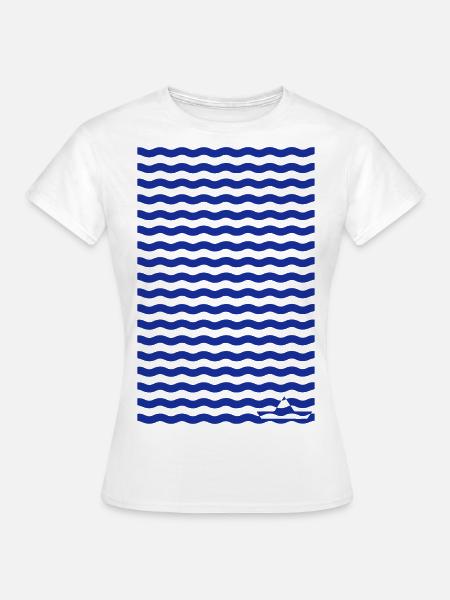 Wellen mit Boot - Frauen T-Shirt - Weiß