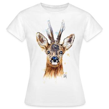 Rehbock | roebuck - Frauen T-Shirt - Weiß - Vorne - AI Model Female 172 dark (172cm)