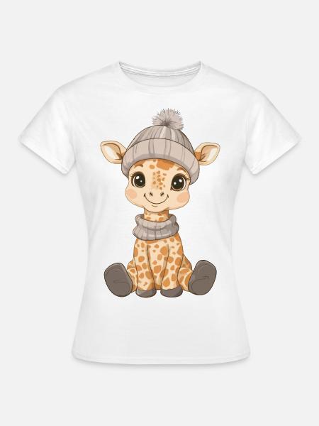 Giraffe Süß Niedlich Baby Kinder Tier Cartoon - Frauen T-Shirt - Weiß