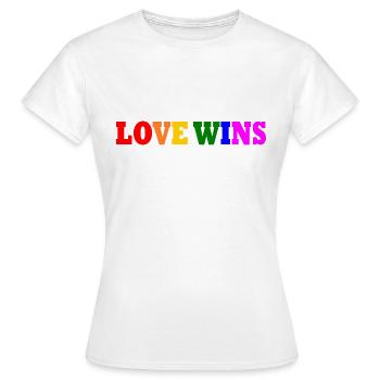 Love wins - Women's T-Shirt - white - Front - AI Model Female 172 dark (172cm)