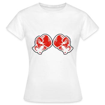 Boxhandschuhe - Frauen T-Shirt - Weiß - Vorne - AI Model Female 172 dark (172cm)
